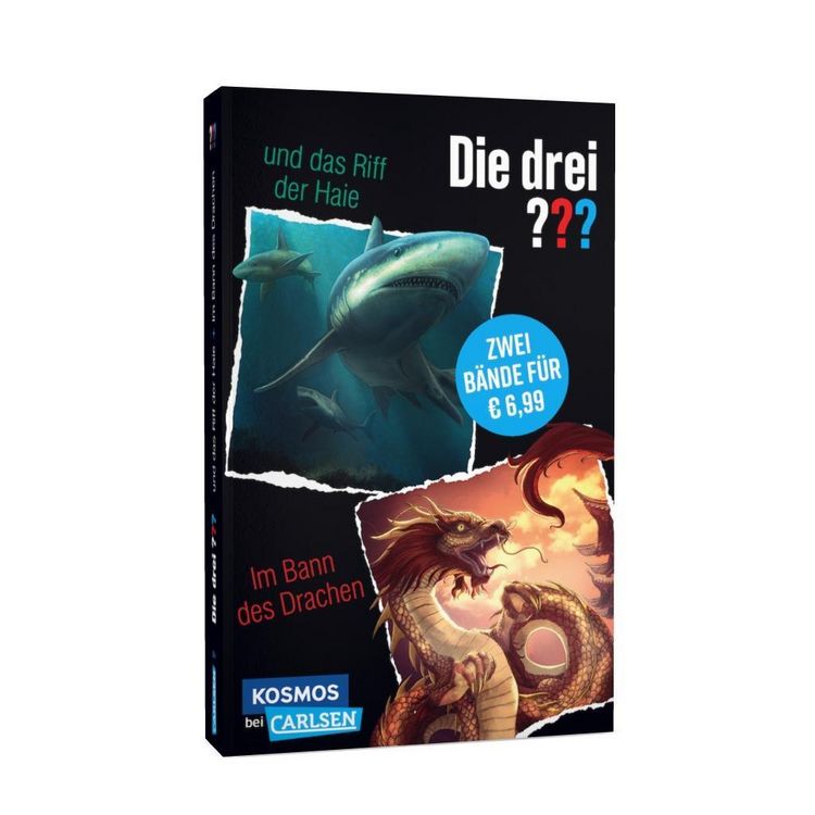 Produktbild: Die drei ???: 2-in1-Band mit Die drei ??? und das Riff der Haie / Im Bann des Drachen