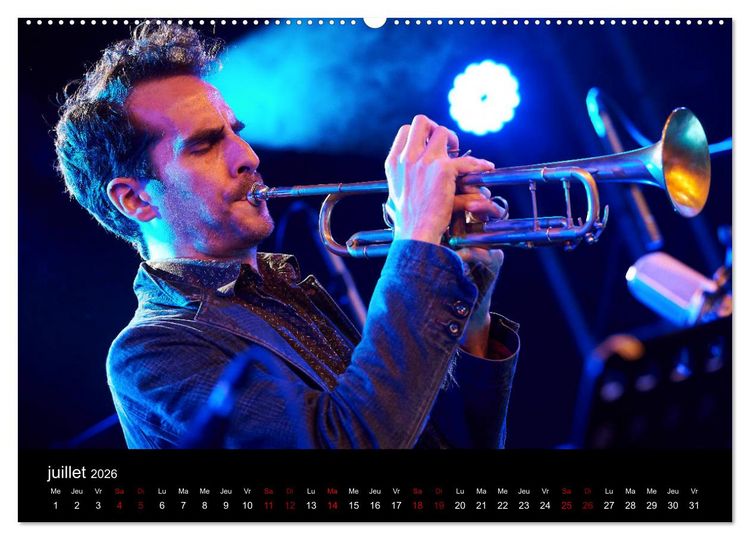 Produktbild: Jazz Trompettes (Calendrier mural 2026 DIN A2 vertical) calendrier de bureau