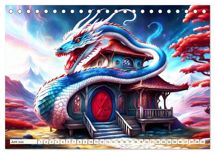 Produktbild: Drachenschlangen W&auml;chter (Tischkalender 2026 DIN A5 quer), CALVENDO Monatskalender