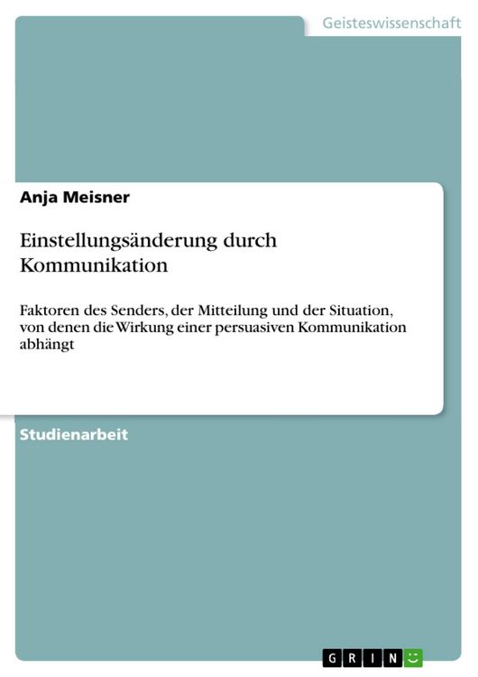 Produktbild: Einstellungs&auml;nderung durch Kommunikation