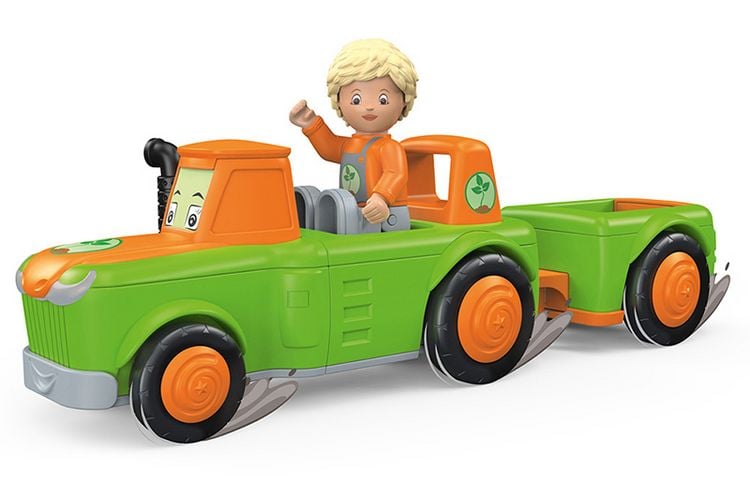Produktbild: SIKU 0147 - Toddys Frank Farmy, Traktor, Spielzeugauto mit R&uuml;ckziehmotor und Spielfigur, gr&uuml;n/orange