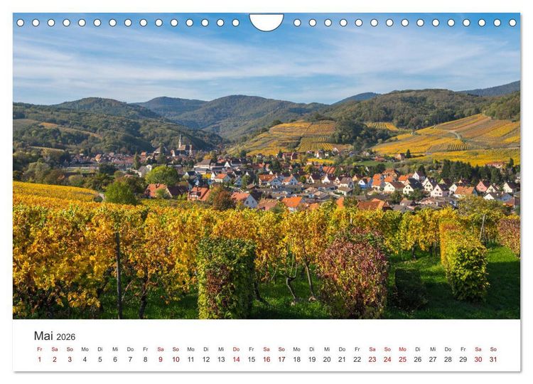 Produktbild: Els&auml;sser Weinstra&szlig;e, malerische D&ouml;rfer in idyllischer Landschaft (Wandkalender 2026 DIN A4 quer), CALVENDO Monatskalender