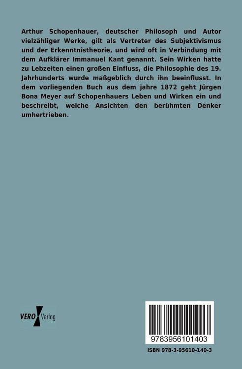 Produktbild: Arthur Schopenhauer als Mensch und Denker