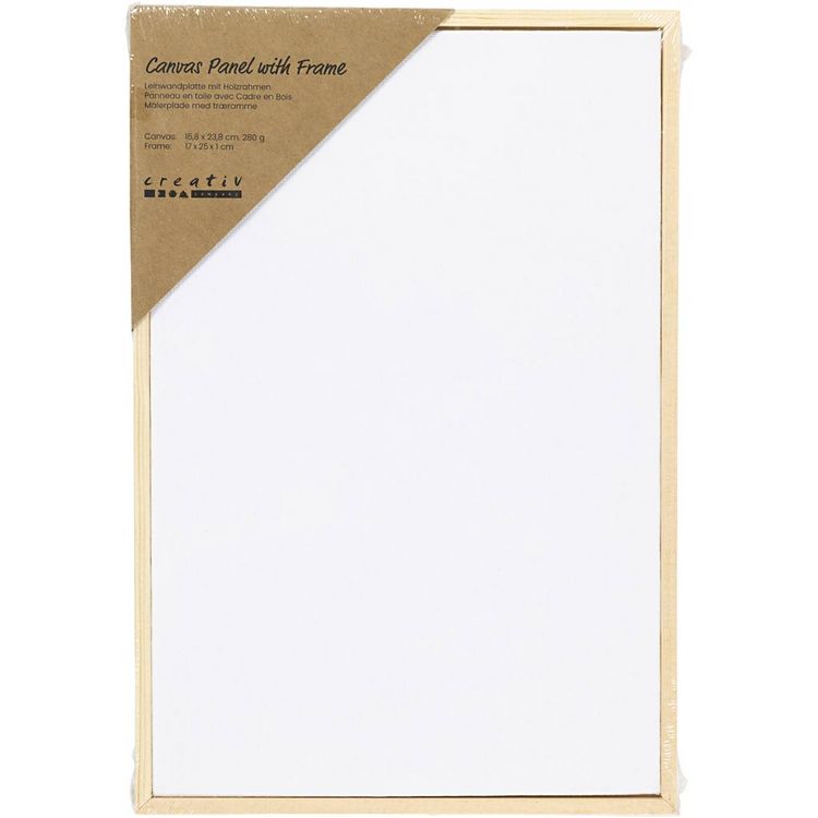 Produktbild: Creativ Company Malpappe mit Rahmen, Gr&ouml;&szlig;e 15,8x23,8 cm, 280 g, Wei&szlig;, 1 Stk