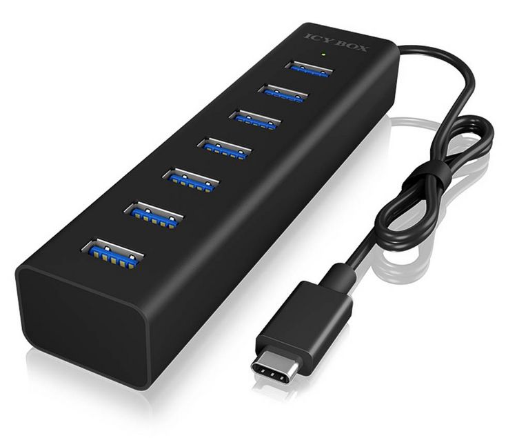 Produktbild: RAIDSONIC Type-C zu 7 Port USB 3.0 Hub