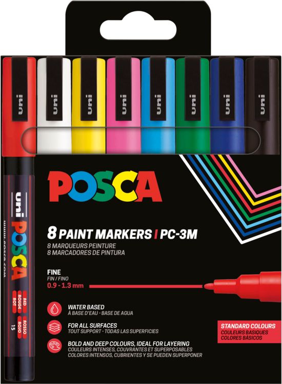 Produktbild: uni POSCA Marker PC-3M 0,9-1,3mm 8 St&uuml;ck