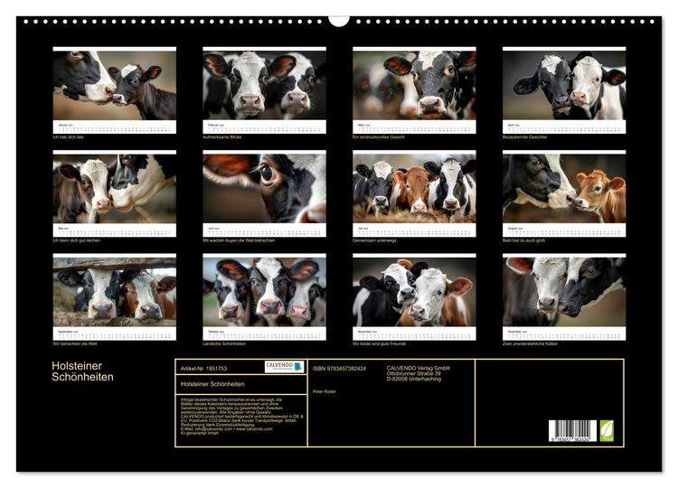 Produktbild: Holsteiner Sch&ouml;nheiten (Wandkalender 2026 DIN A2 quer), CALVENDO Monatskalender