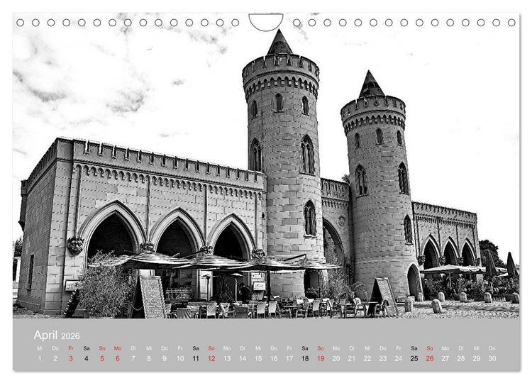 Produktbild: Potsdam schwarz auf wei&szlig; (Wandkalender 2026 DIN A4 quer), CALVENDO Monatskalender