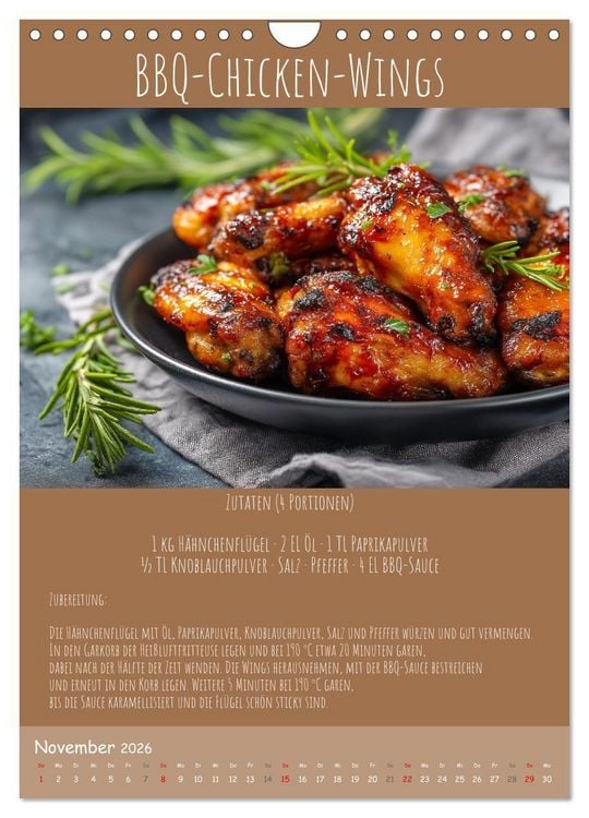Produktbild: REZEPTE - Kochen in der Hei&szlig;luftfritteuse (Wandkalender 2026 DIN A4 hoch), CALVENDO Monatskalender