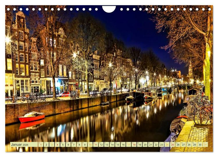Produktbild: St&auml;dte der Welt - Skylines in der Nacht (Wandkalender 2026 DIN A4 quer), CALVENDO Monatskalender