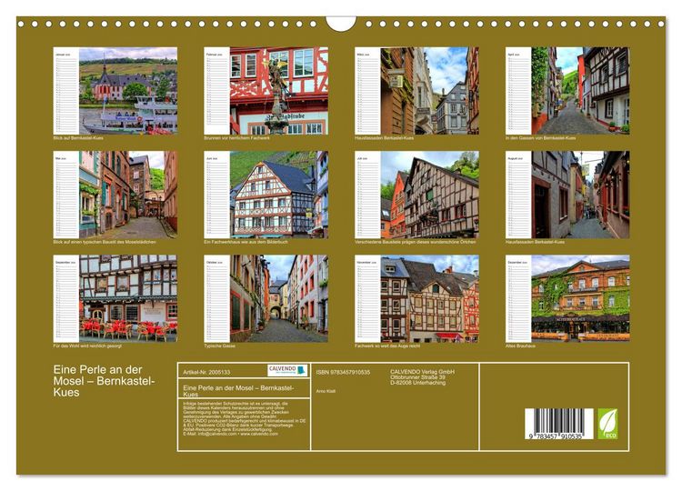 Produktbild: Eine Perle an der Mosel &ndash; Bernkastel-Kues (Wandkalender 2026 DIN A3 quer), CALVENDO Monatskalender