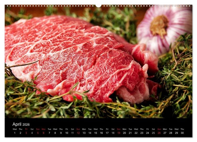 Produktbild: Delicious - Gourmet Food Calendar 2026 / UK-Version (High Quality Premium Wall Calendar 2026 DIN A2 landscape),CALVENDO 12 Month Wall Calendar