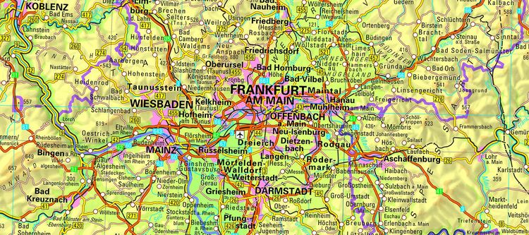 Produktbild: Deutschland 1: 1 000 000 topograph. u. phys. Kte