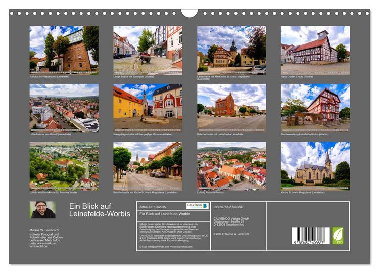 Produktbild: Ein Blick auf Leinefelde-Worbis (Wandkalender 2026 DIN A3 quer), CALVENDO Monatskalender