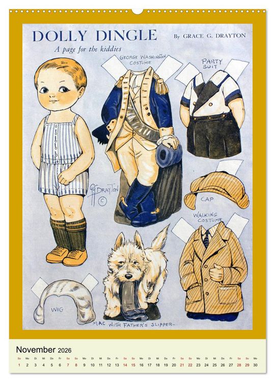 Produktbild: Dolly Dingle Kalender - Anziehpuppen von Grace G. Drayton (hochwertiger Premium Wandkalender 2026 DIN A2 hoch), Kunstdruck in Hochglanz