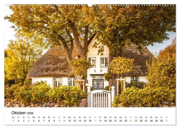 Produktbild: Sylter Friesenh&auml;user (hochwertiger Premium Wandkalender 2026 DIN A2 quer), Kunstdruck in Hochglanz