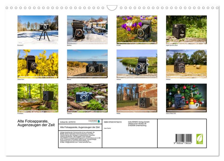Produktbild: Alte Fotoapparate, Augenzeugen der Zeit (Wandkalender 2026 DIN A3 quer), CALVENDO Monatskalender