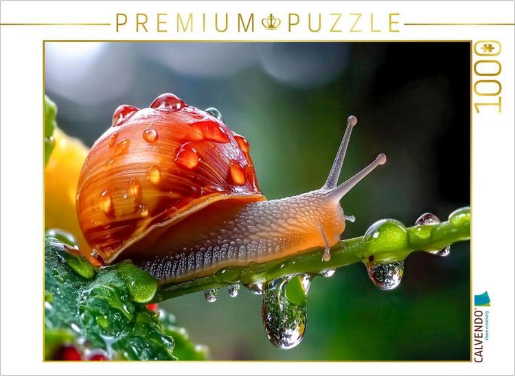 Produktbild: CALVENDO Puzzle Naturschauspiel - kleine Schnecke auf Tautropen | 1000 Teile Lege-Gr&ouml;&szlig;e 64x48cm Foto-Puzzle f&uuml;r gl&uuml;ckliche Stunden