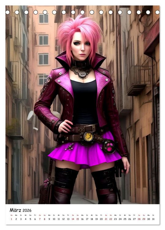 Produktbild: Steam-Punk-Girls - Eine charmante und sympathische Subkultur (Tischkalender 2026 DIN A5 hoch), CALVENDO Monatskalender