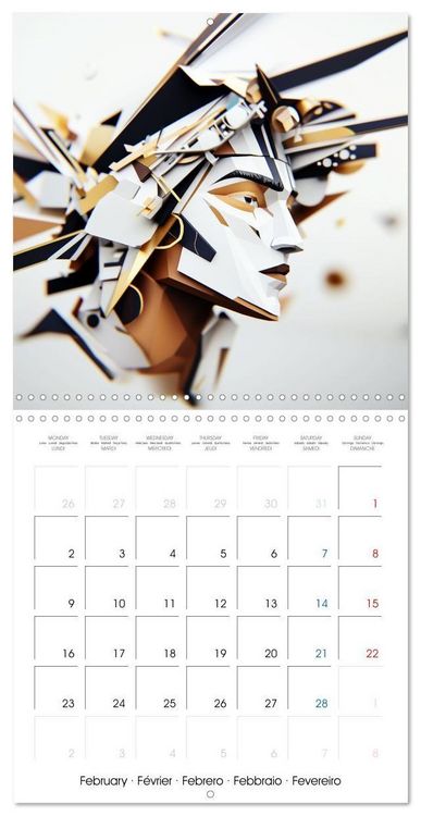 Produktbild: Les visages de l'origami (Calendrier mural carr&eacute; 2026 30x30 cm) Calendrier double avec une page pour vos prises de notes