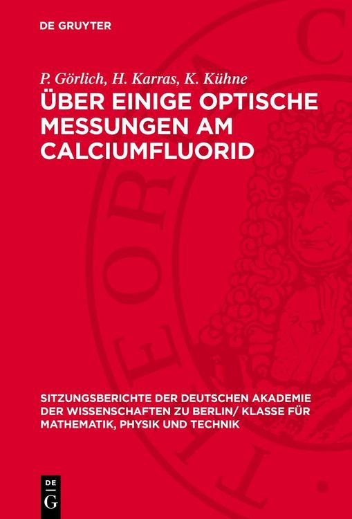 Produktbild: &Uuml;ber einige optische Messungen am Calciumfluorid