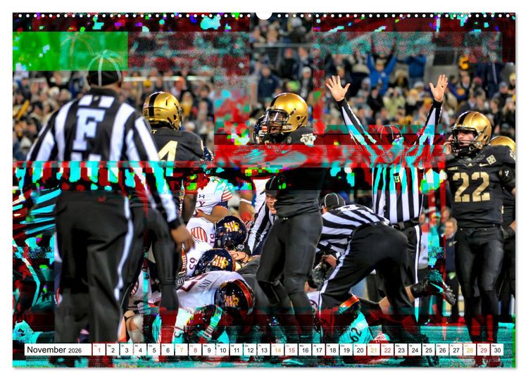 Produktbild: American Football - Power (hochwertiger Premium Wandkalender 2026 DIN A2 quer), Kunstdruck in Hochglanz