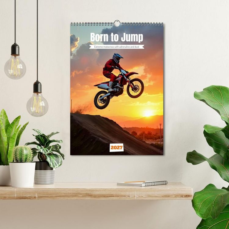 Produktbild: Born to Jump - Extreme motocross with adrenaline and dust (Wall Calendar 2027 DIN A3 portrait), CALVENDO 12 Month Wall Calendar