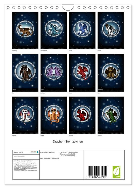 Produktbild: Drachen-Sternzeichen (Wandkalender 2026 DIN A4 hoch), CALVENDO Monatskalender