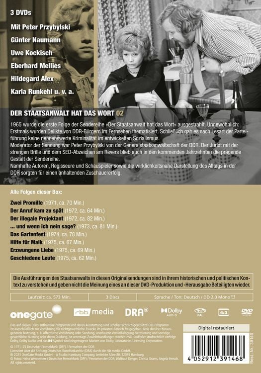Produktbild: Der Staatsanwalt hat das Wort - Box 2 &ndash; 1971-75 (DDR TV-Archiv) [3 DVDs]