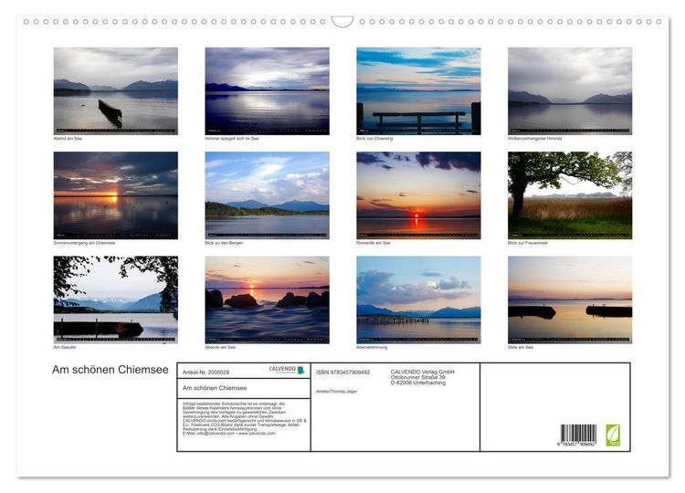 Produktbild: Am sch&ouml;nen Chiemsee (Wandkalender 2026 DIN A2 quer), CALVENDO Monatskalender