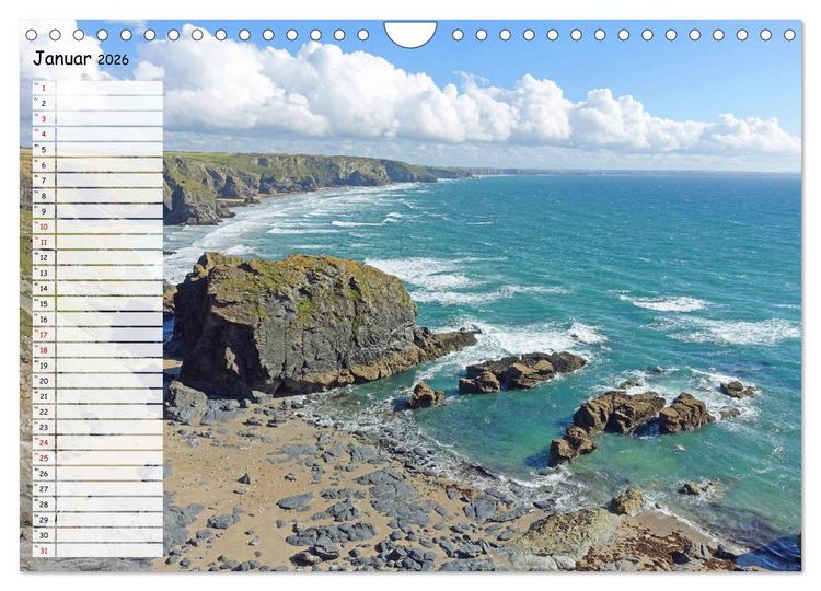Produktbild: Cornwall. Terminkalender (Wandkalender 2026 DIN A4 quer), CALVENDO Monatskalender