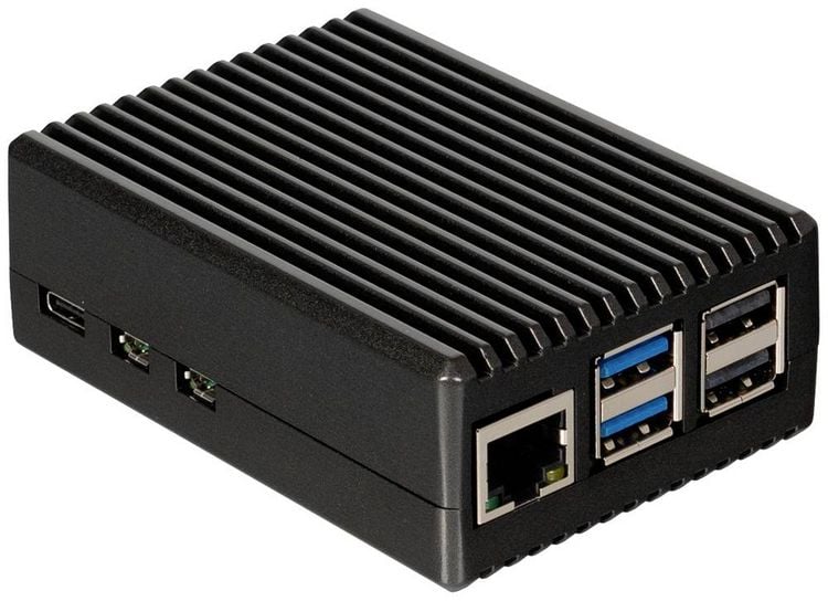 Produktbild: Joy-it RB-AlucaseP5-08 SBC-Geh&auml;use Passend f&uuml;r (Entwicklungskits): Raspberry Pi&reg; inkl. passiven K&uuml;hler Schwarz