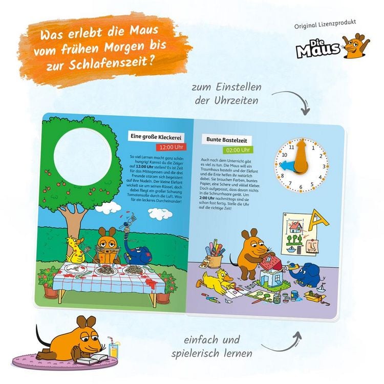 Produktbild: Tr&ouml;tsch Die Maus Uhrenbuch Lern mit! Pappenbuch