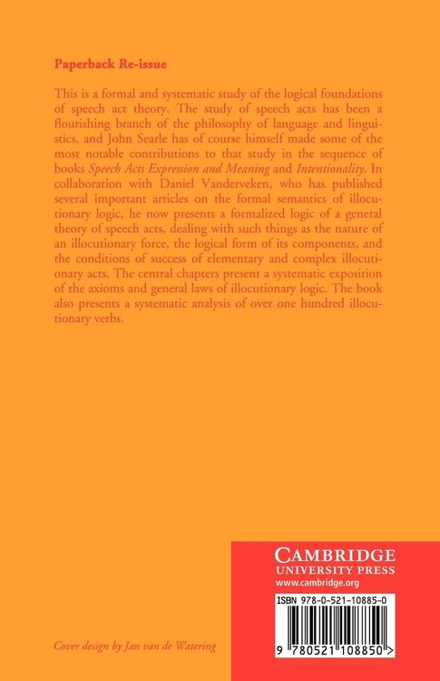 Produktbild: Foundations of Illocutionary Logic
