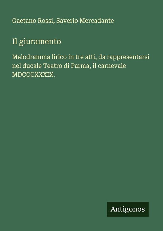 Produktbild: Il giuramento