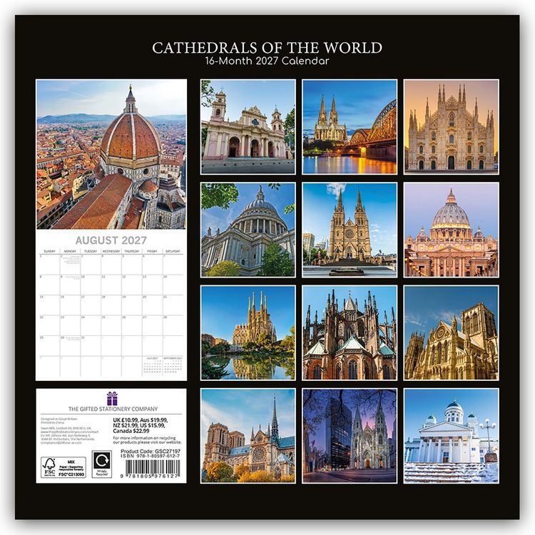 Produktbild: Cathedrals of the World &ndash; Kathedralen der Welt 2027 &ndash; 16-Monatskalender