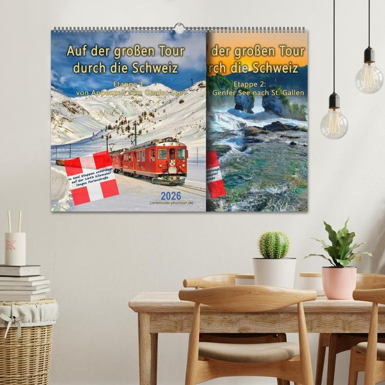 Produktbild: Auf der gro&szlig;en Tour durch die Schweiz, Etappe 1, Appenzell zum Genfer See (Wandkalender 2026 DIN A2 quer), CALVENDO Monatskalender