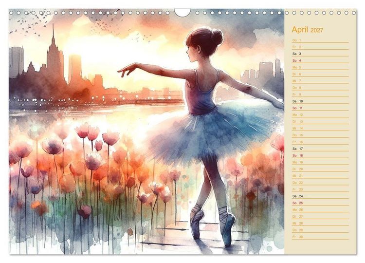 Produktbild: Zauberhafte Ballerina (Wandkalender 2027 DIN A3 quer), CALVENDO Monatskalender