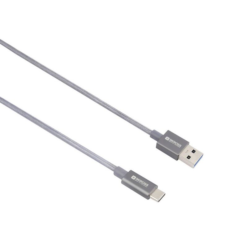 Produktbild: Skross USB-Kabel USB 3.2 Gen1 USB-A Stecker 1.20 m Spacegrau Rund, Flexibel, Stoff-Ummantelung SKCA0012A-C120CN