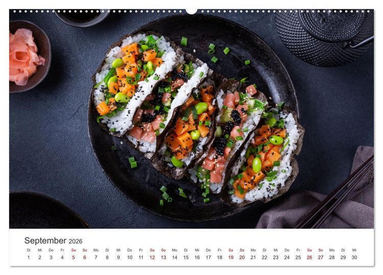 Produktbild: Veganer Essen - Pflanzenbasierte K&ouml;stlichkeiten (Wandkalender 2026 DIN A2 quer), CALVENDO Monatskalender