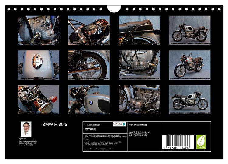 Produktbild: BMW R 60/5 (Wandkalender 2026 DIN A4 quer), CALVENDO Monatskalender