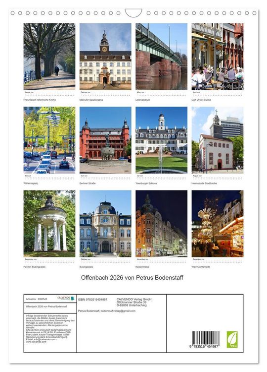 Produktbild: Offenbach 2026 von Petrus Bodenstaff (Wandkalender 2026 DIN A3 hoch), CALVENDO Monatskalender