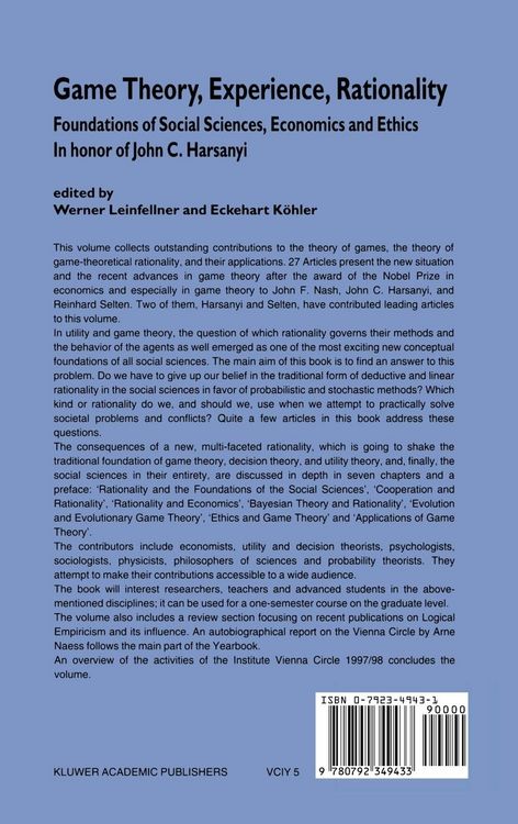 Produktbild: Game Theory, Experience, Rationality