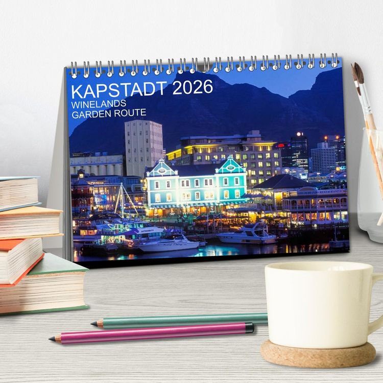 Produktbild: Kapstadt, Winelands und Garden Route (Tischkalender 2026 DIN A5 quer), CALVENDO Monatskalender