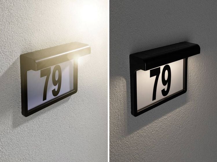 Paulmann 95388 Solar-Hausnummernleuchte 0.05W Warmweiß Schwarz