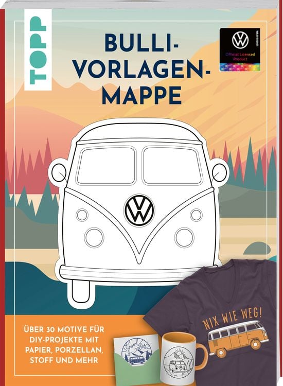 Produktbild: VW Vorlagenmappe "Bulli". Die offizielle kreative Vorlagensammlung mit dem kultigen VW-Bus