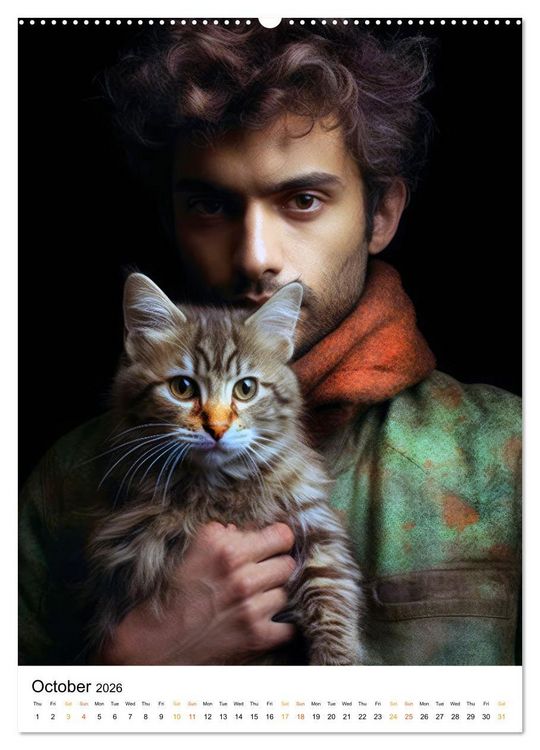 Produktbild: Purrrfect Companions (High Quality Premium Wall Calendar 2026 DIN A2 portrait),CALVENDO 12 Month Wall Calendar