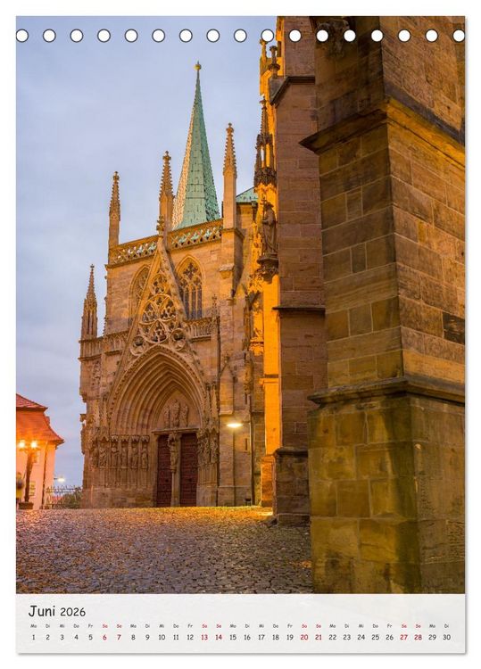 Produktbild: Erfurt - Zwischen Dom und Kr&auml;merbr&uuml;cke (Tischkalender 2026 DIN A5 hoch), CALVENDO Monatskalender