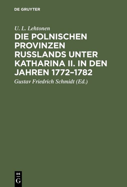 Produktbild: Die polnischen Provinzen Russlands unter Katharina II. in den Jahren 1772&ndash;1782
