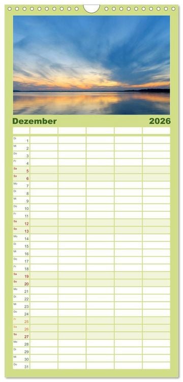 Produktbild: Familienplaner 2026 - Traumhafter Chiemsee &ndash; Impressionen vom Bayerischen Meer mit 5 Spalten (Wandkalender, 21 x 45 cm) CALVENDO